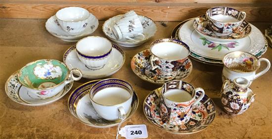 Collection of mostly Derby tea cups etc